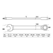 BGS Ratel ringsteeksleutel | 15 mm-3