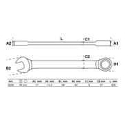 BGS Ratel ringsteeksleutel | 30 mm-3