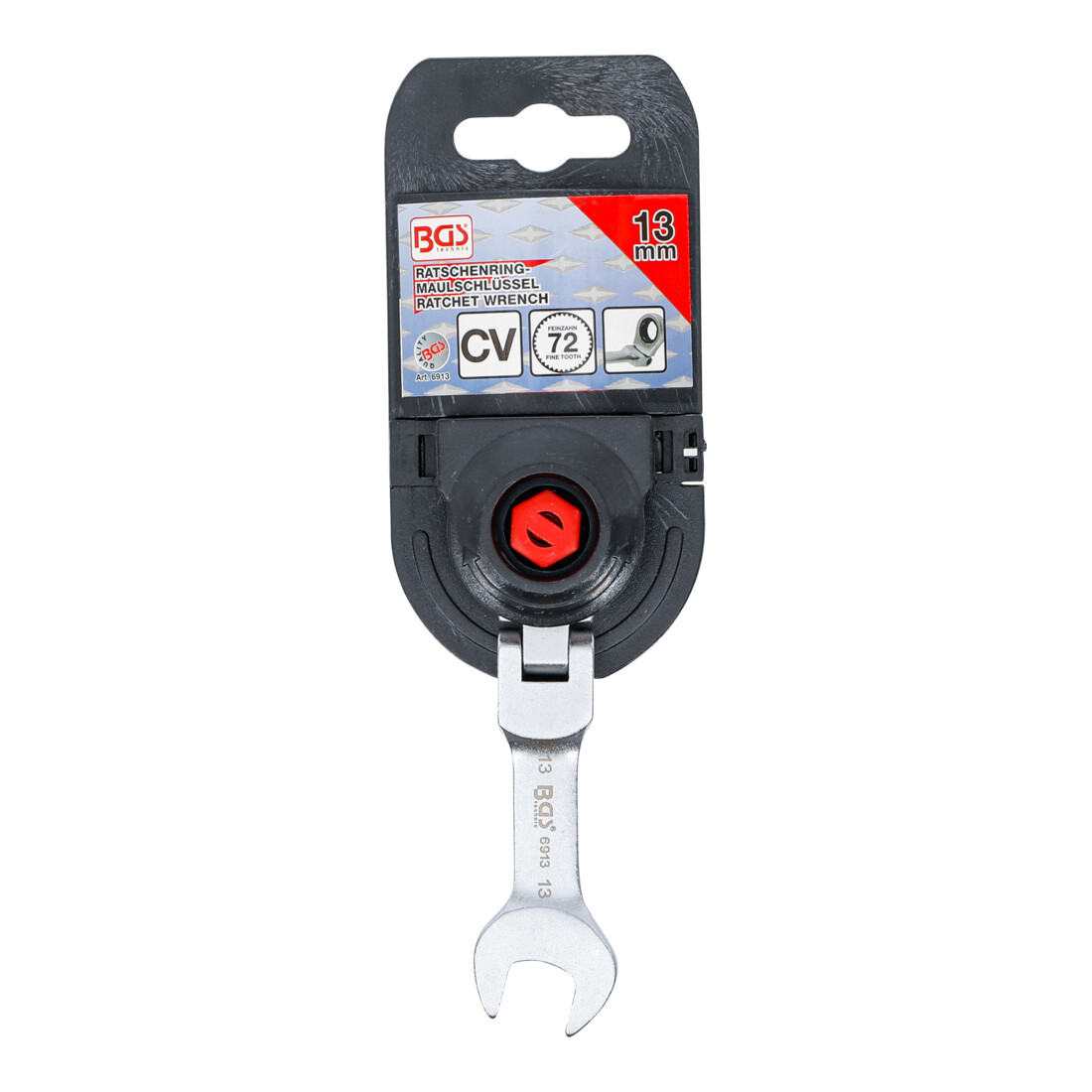 BGS Ratel ringsteeksleutel | kort | knie | 13 mm