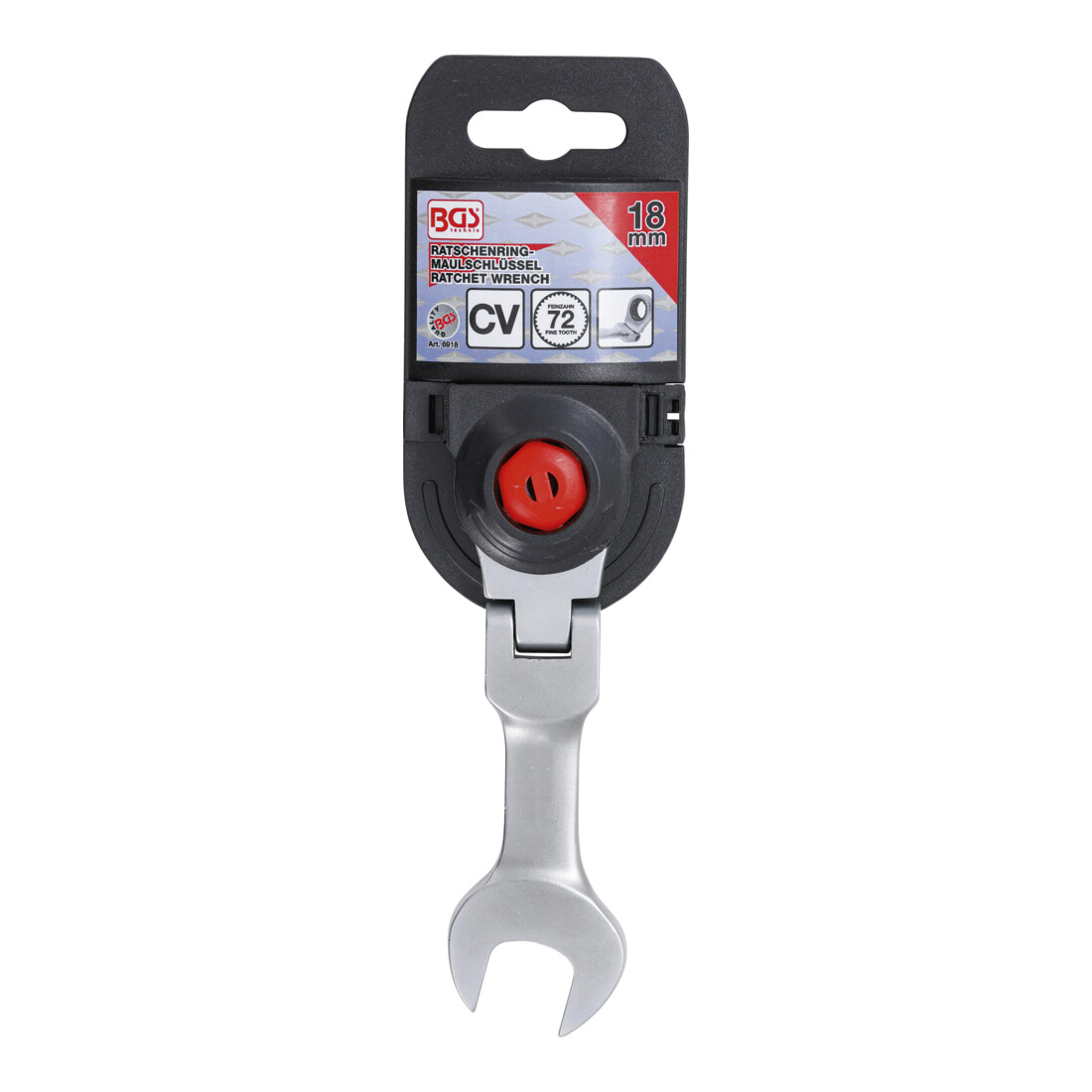 BGS Ratel ringsteeksleutel | kort | knie | 18 mm