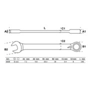 BGS Ratel ringsteeksleutel | omschakelbaar | 8 mm-5