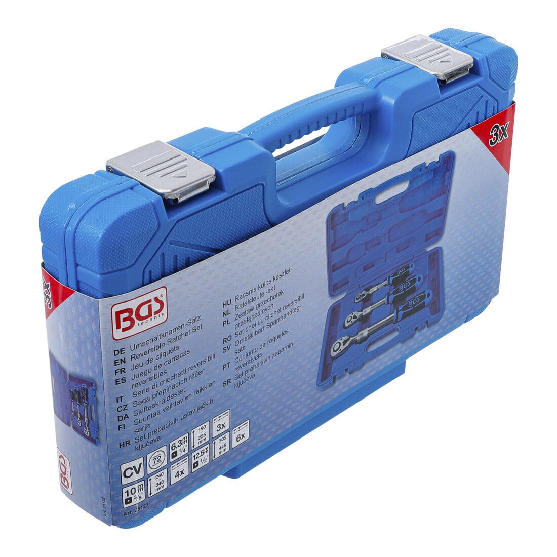 BGS Ratelsleutel-set | uittrekbaar | 6,3 mm (1/4") - 10 mm (3/8") - 12,5 mm (1/2") | 3-dlg.