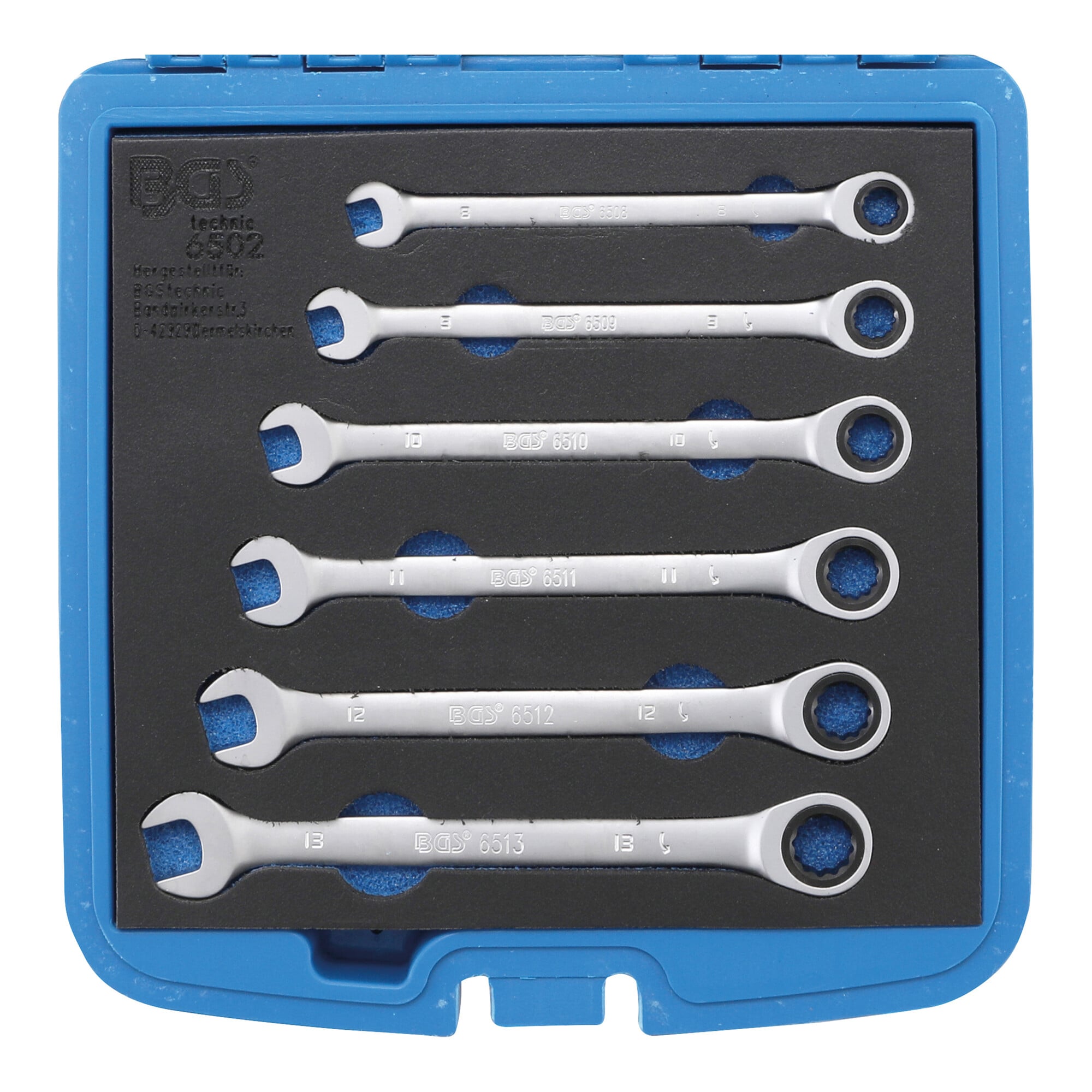BGS Ratschenring-Maulschlüssel-Satz SW 8 - 13 mm 6 teilig ; BGS technic