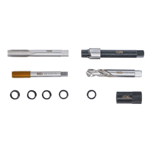 BGS Reparatieset voor olieaflaatdraad, voor aluminium oliepannen, M12 x 1,75 mm
