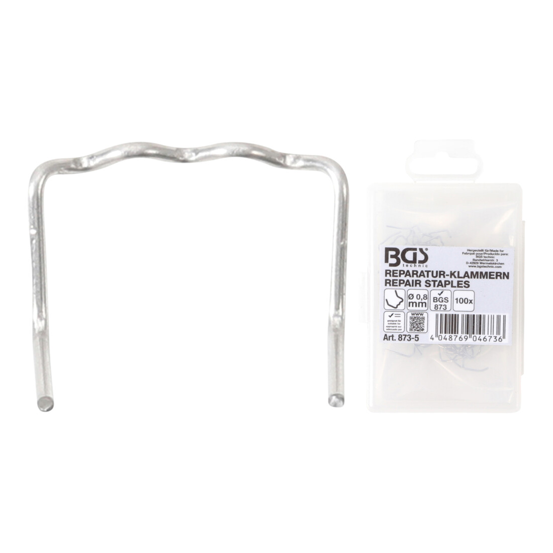 BGS Reparatur-Klammern L-Form Ø 0,8 mm 100-tlg.