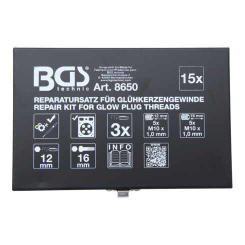 BGS Reparatursatz für Glühkerzengewinde M10 x 1,0