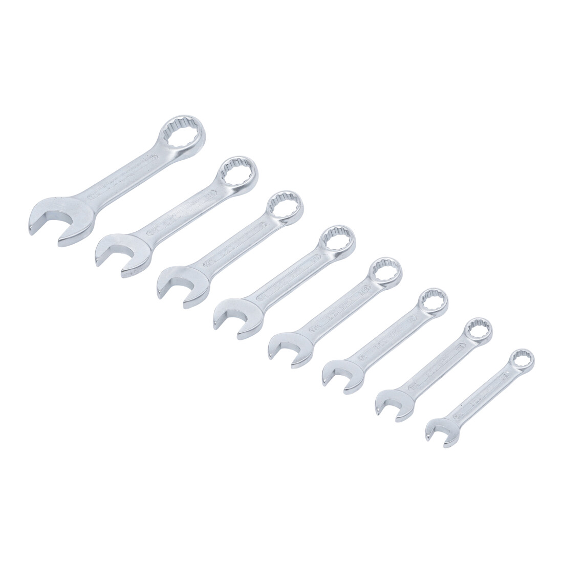 BGS ringsteeksleutelset extra kort inch maten SW 3/8 inch - 7/8 inch 8 delig
