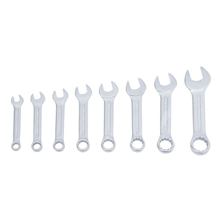 BGS ringsteeksleutelset extra kort inch maten SW 3/8 inch - 7/8 inch 8 delig