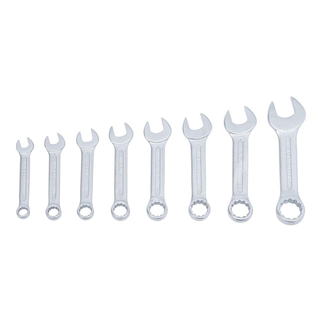 BGS ringsteeksleutelset extra kort inch maten SW 3/8 inch - 7/8 inch 8 delig