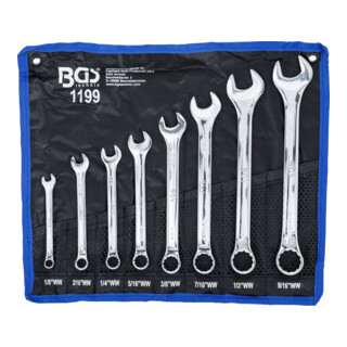 BGS ringsteeksleutelset inch maten SW 1/8 inch - 9/16 inch Withworth 8 delig