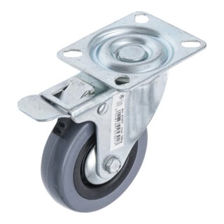 BGS Roue pivotante avec frein avec socle à visser Ø 75 mm