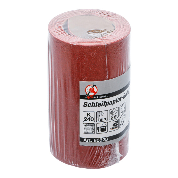 BGS Rouleau de papier abrasif, 115 mm x 5 m, grain 240