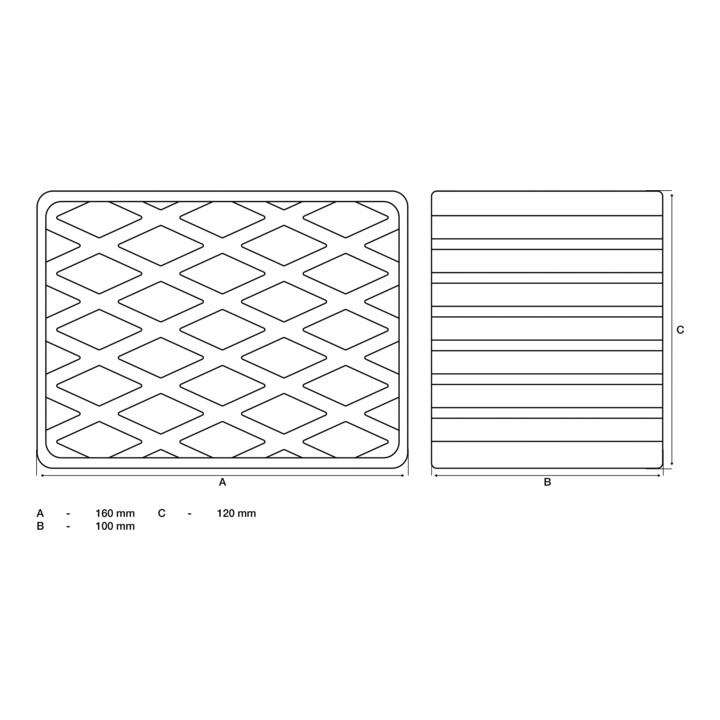 BGS Rubberen pad | voor hefplatforms | 160 x 120 x 100 mm