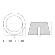 BGS Rubberen pad | voor hefplatforms | Ø 105 mm-3