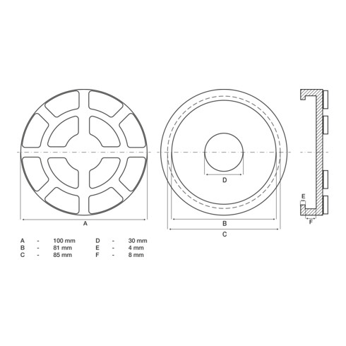 BGS Rubberschijf | voor hefplatforms | Ø 100 mm