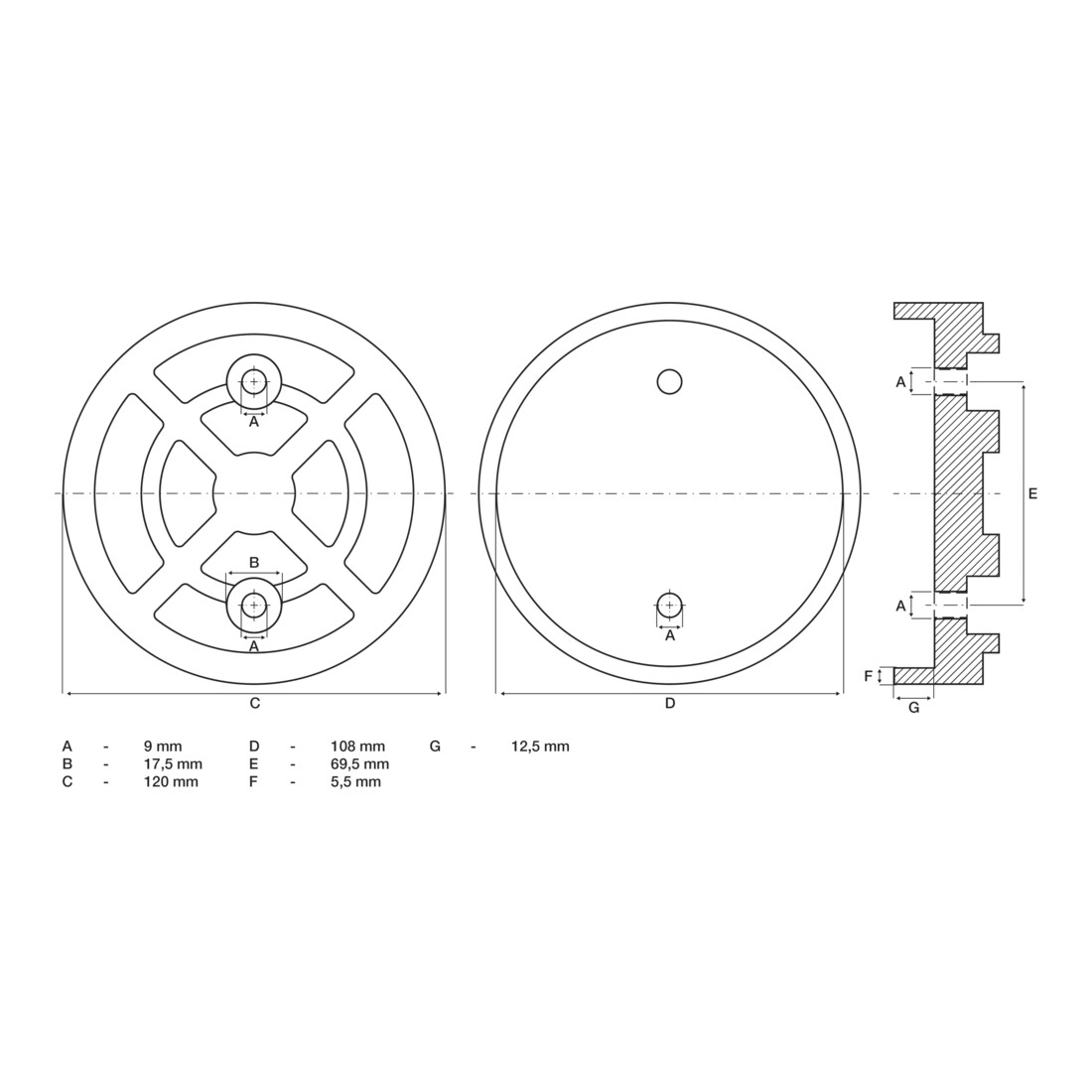 BGS Rubberschijf | voor hefplatforms | Ø 120 mm