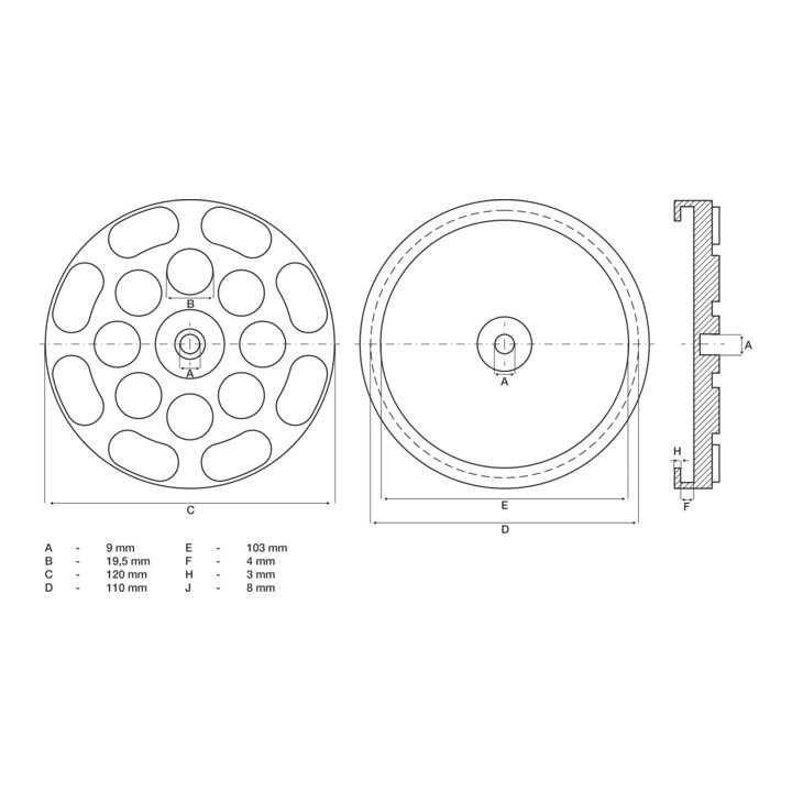 BGS Rubberschijf | voor hefplatforms | Ø 120 mm