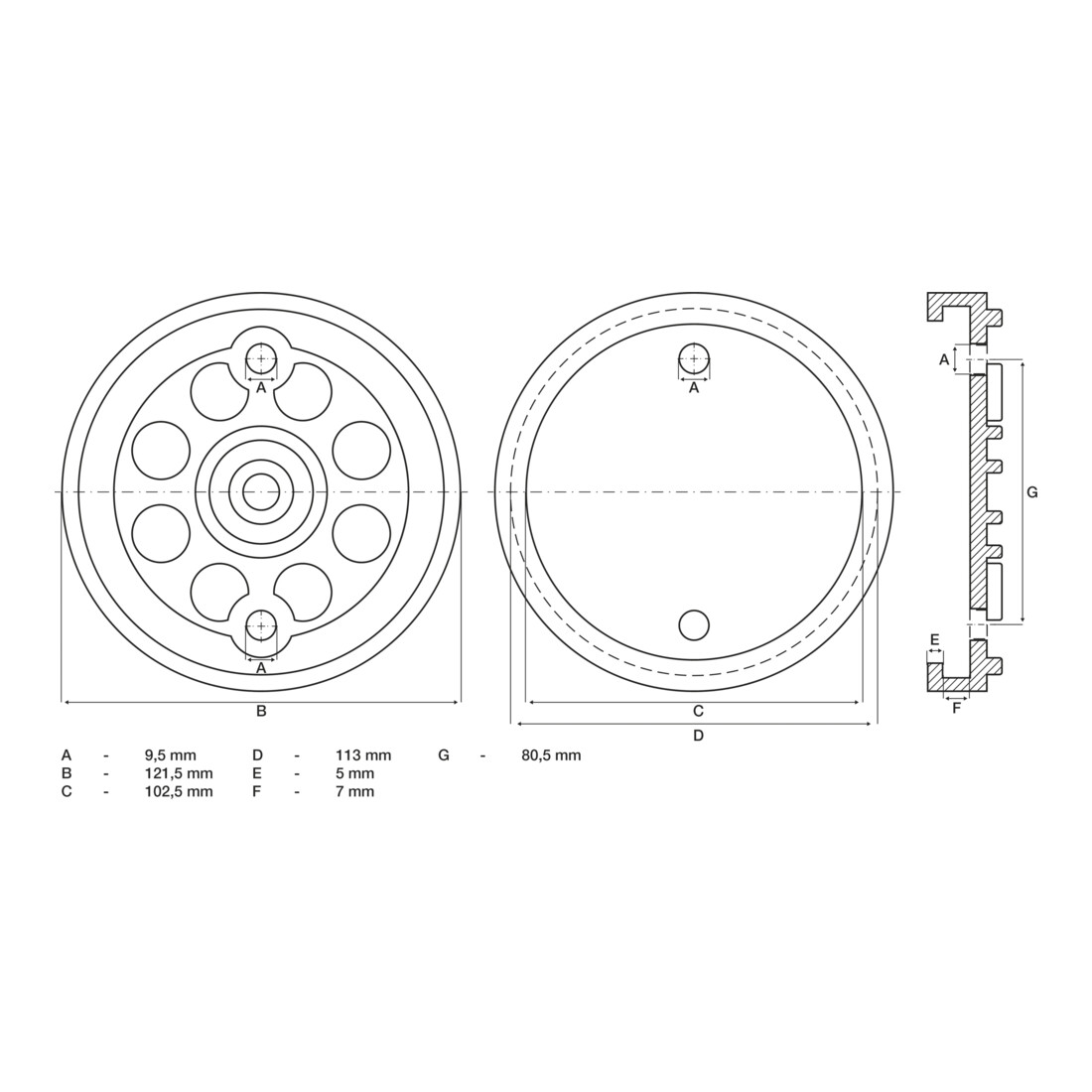 BGS Rubberschijf | voor hefplatforms | Ø 120 mm