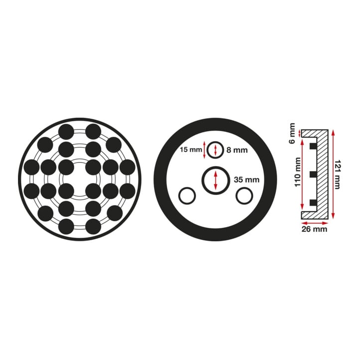 BGS Rubberschijf | voor hefplatforms | Ø 120 mm