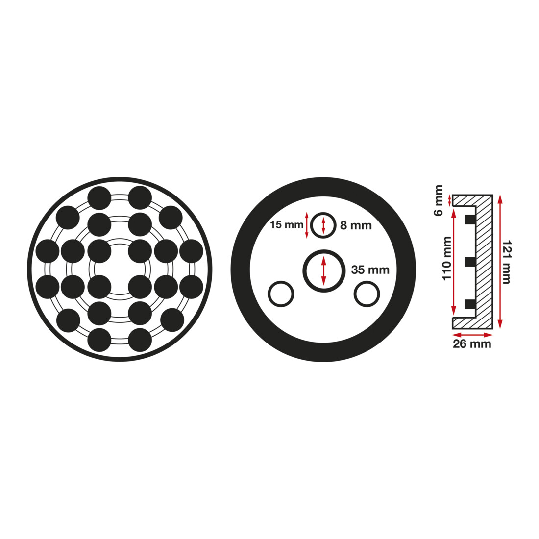 BGS Rubberschijf | voor hefplatforms | Ø 120 mm