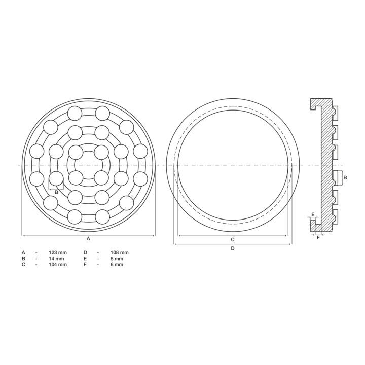 BGS Rubberschijf | voor hefplatforms | Ø 123 mm