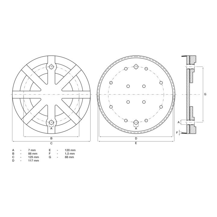 BGS Rubberschijf | voor hefplatforms | Ø 125 mm