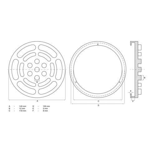 BGS Rubberschijf | voor hefplatforms | Ø 140 mm