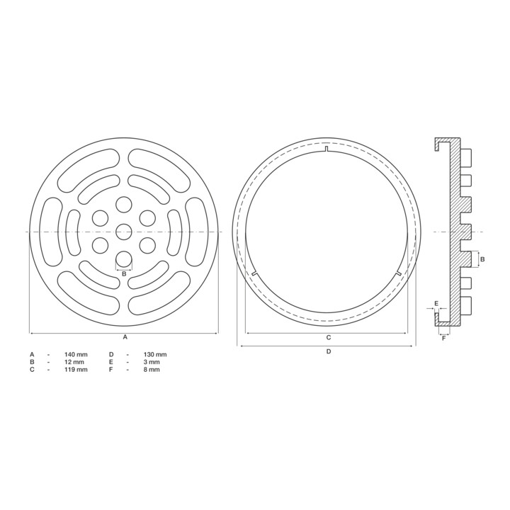 BGS Rubberschijf | voor hefplatforms | Ø 140 mm