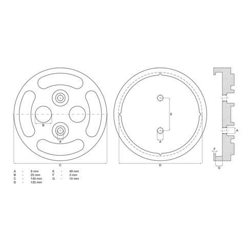 BGS Rubberschijf | voor hefplatforms | Ø 140 mm