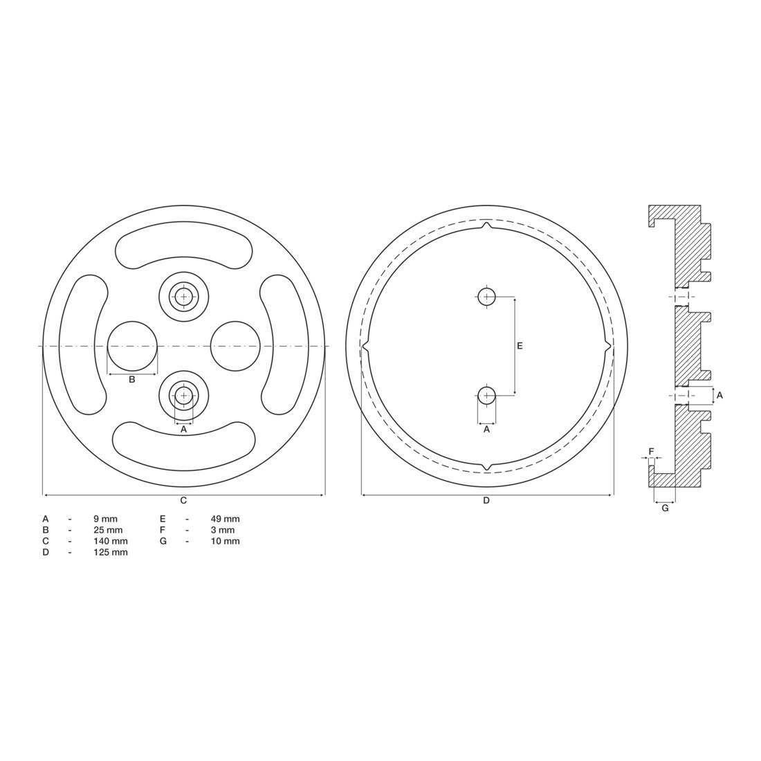 BGS Rubberschijf | voor hefplatforms | Ø 140 mm