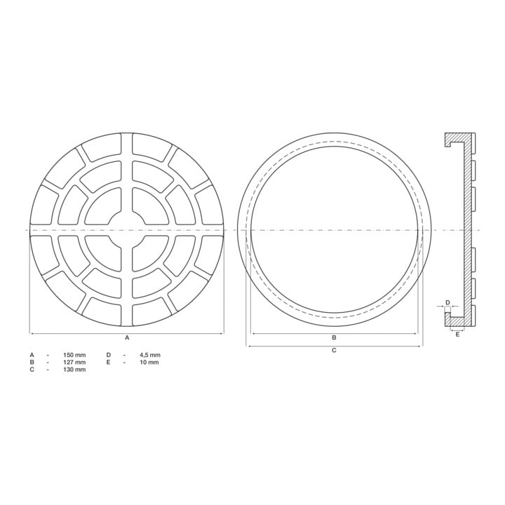 BGS Rubberschijf | voor hefplatforms | Ø 150 mm