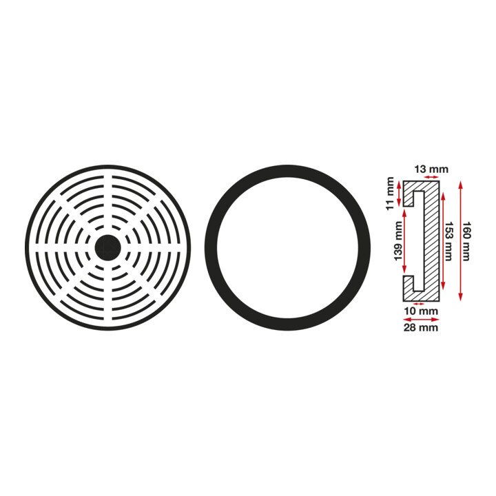 BGS Rubberschijf | voor hefplatforms | Ø 160 mm