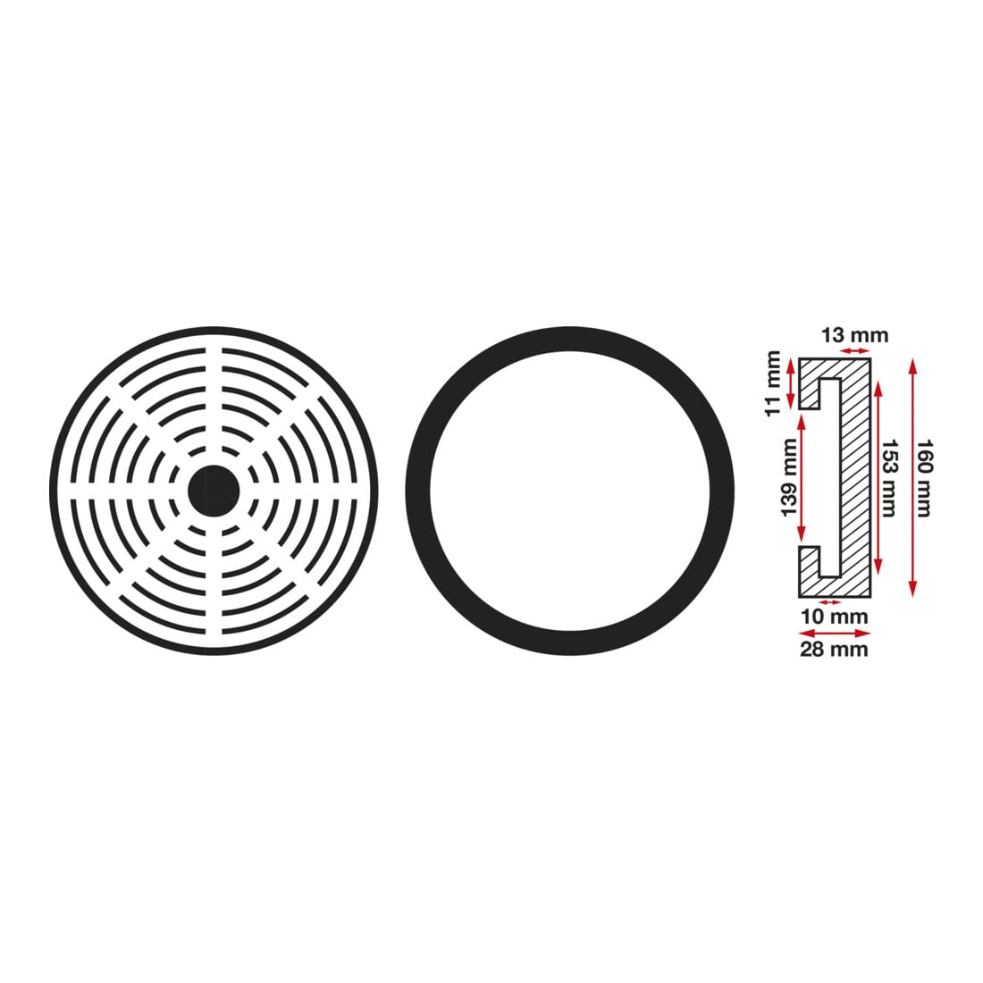 BGS Rubberschijf | voor hefplatforms | Ø 160 mm