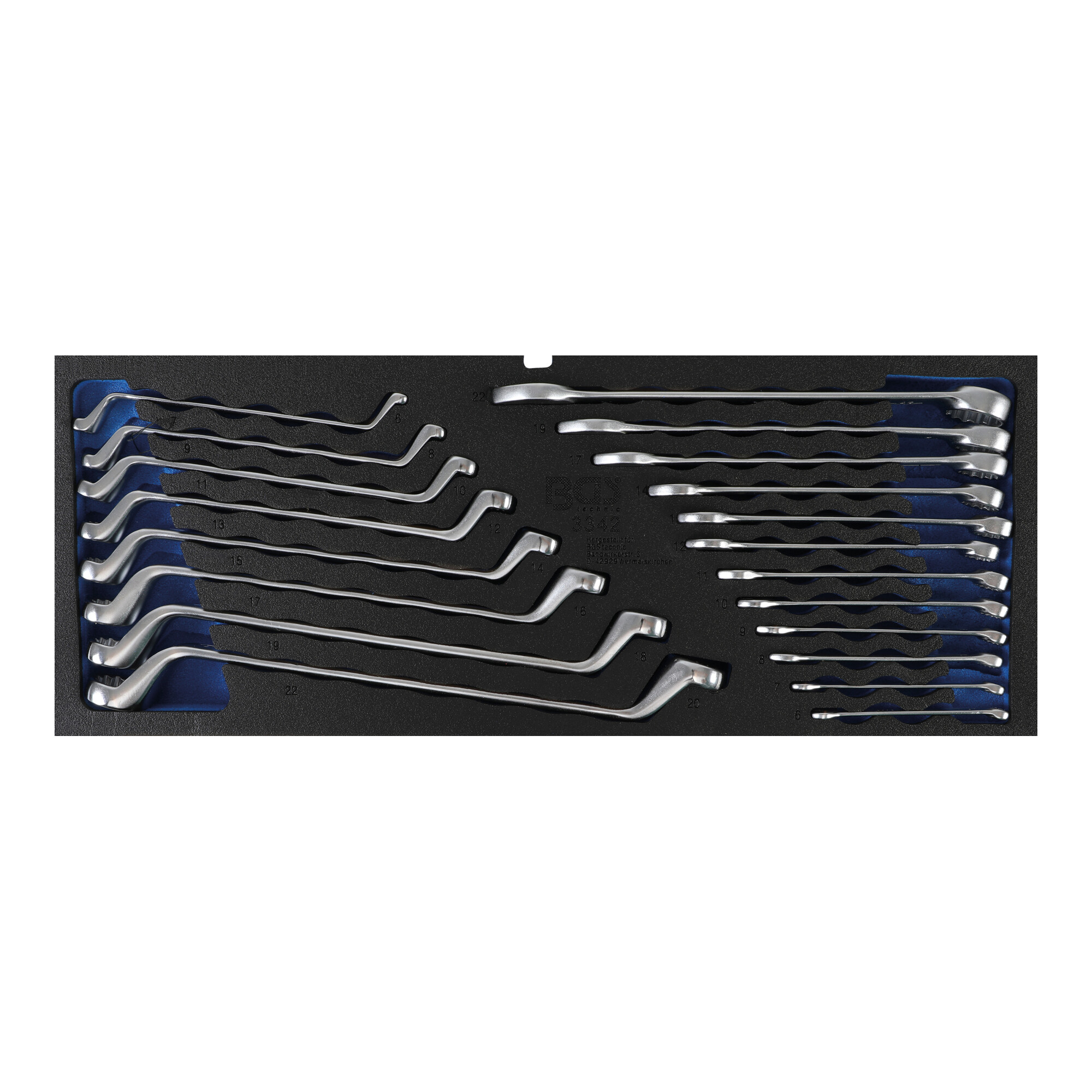 BGS Schaumeinlage für Art. 3312: Doppel-Ring, Ring-Maulschlüssel-Satz 20 teilig ; BGS technic