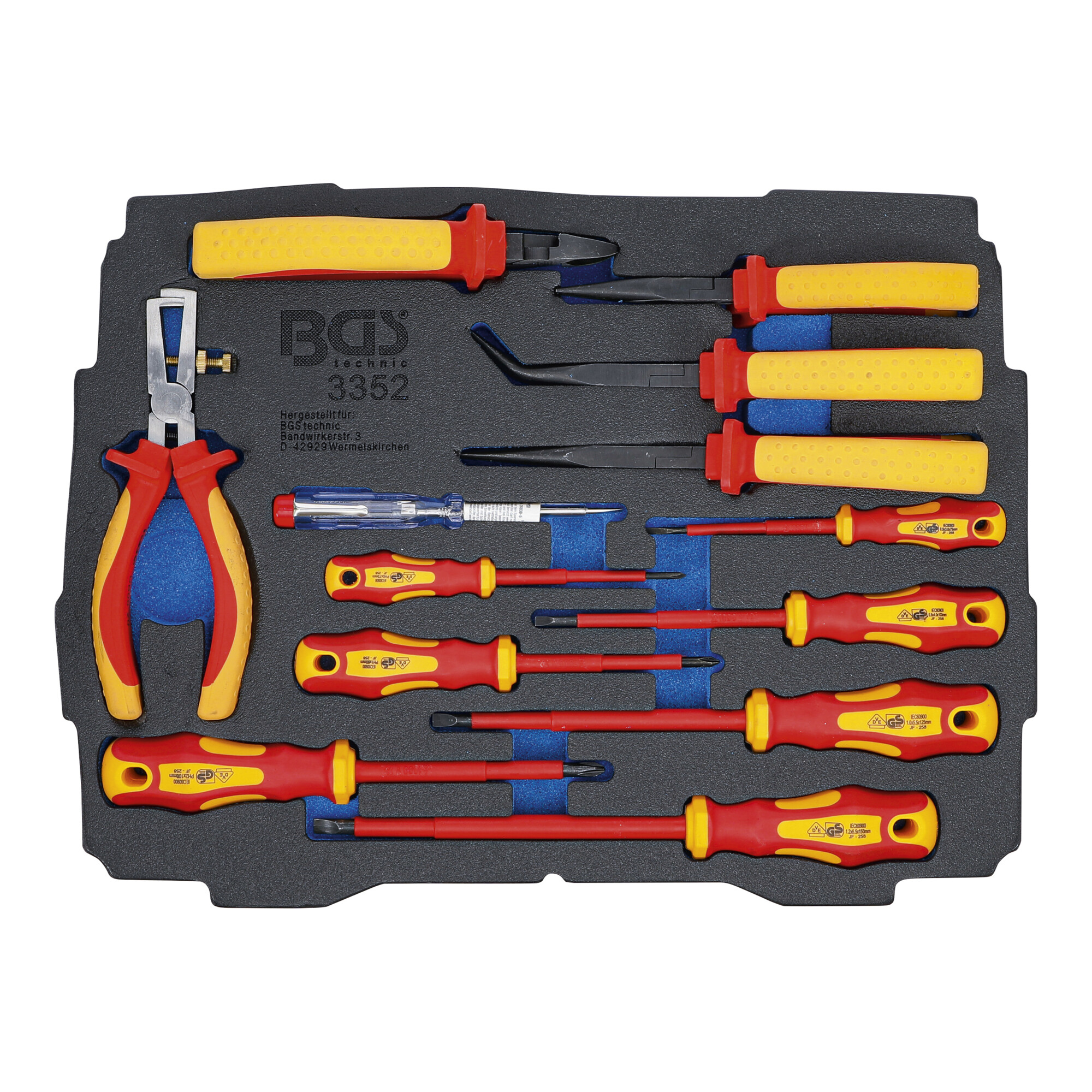 BGS Schaumeinlage für Art. BOXSYS1 & 2: VDE-Zangen-/ Schraubendreher-Satz 3352, 13-tlg. ; BGS technic