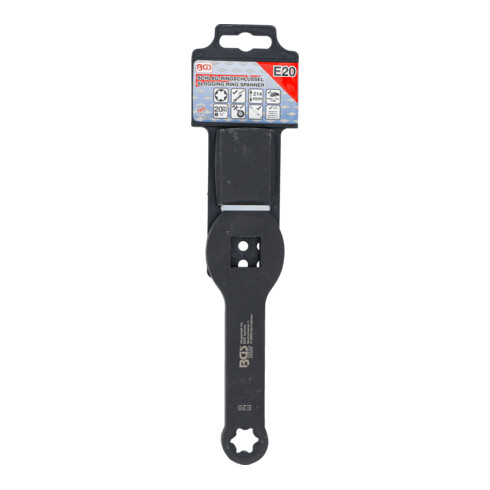 BGS Schlag-Ringschlüssel 35320, E-Profil (für Torx), mit 2 Schlagflächen, SW E20