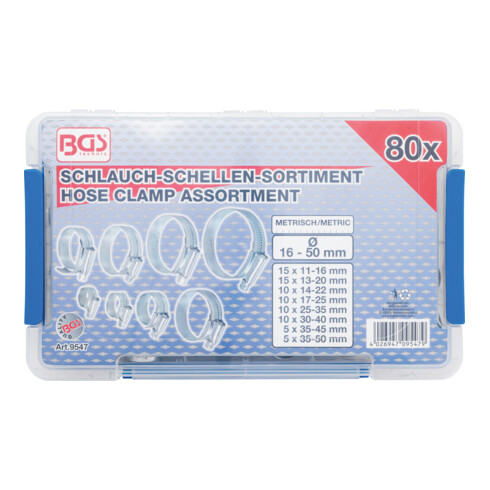 BGS Schlauch-Schellen Sortiment 9547, 80-tlg.
