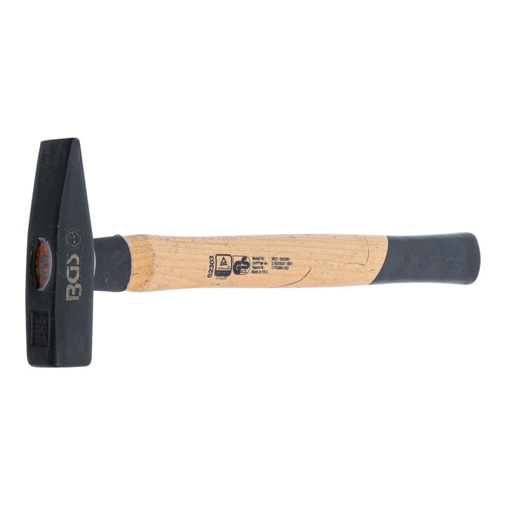 BGS Schlosserhammer 52303, Hickory-Stiel, DIN 1041, 300 g
