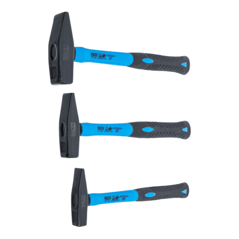BGS Schlosserhammer-Satz Fiberglasstiel DIN 1041 300 / 500 / 800 g 3-tlg.