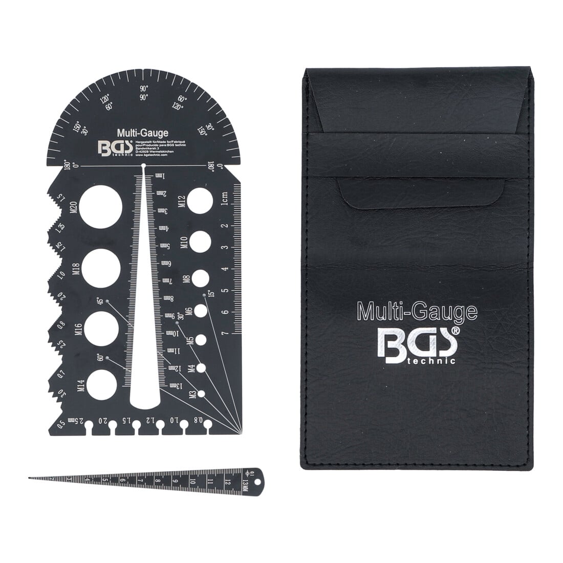 BGS Schrauben- und Gewindeschablone, metrisch, M3 - M20, 0,5 - 13,00 mm