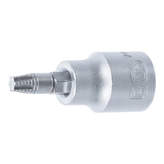 BGS Schraubenausdreher-Bit-Einsatz 7098-T27, Antrieb Innenvierkant 10 mm (3/8"), für defektes T-Profil (für TX) T27