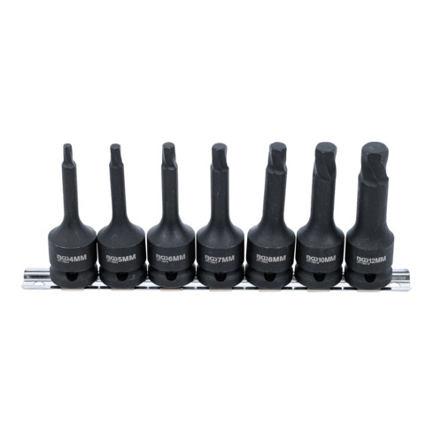 BGS Schraubenausdreher-Satz 7004, Antrieb Innenvierkant 12,5 mm (1/2"), für defekten Innensechskant 4 - 12 mm, 7-tlg.