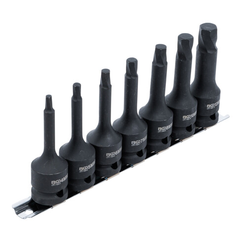 BGS Schraubenausdreher-Satz 7004, Antrieb Innenvierkant 12,5 mm (1/2"), für defekten Innensechskant 4 - 12 mm, 7-tlg.