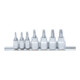 BGS Schraubenausdreher-Satz 7098, Antrieb Innenvierkant 6,3 mm (1/4") / 10 mm (3/8"), für defektes T-Profil (für Torx), T10 - T40, 7-tlg.-1