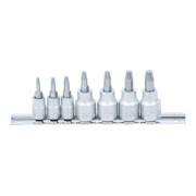 BGS Schraubenausdreher-Satz 7098, Antrieb Innenvierkant 6,3 mm (1/4") / 10 mm (3/8"), für defektes T-Profil (für Torx), T10 - T40, 7-tlg.