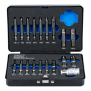 BGS Schraubenausdreher-Satz 9173, für Innensechskant 1,5 - 10 mm / T-Profil (für Torx), T10 - T55, 19-tlg.
