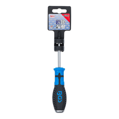 BGS Schraubendreher 4908, Kreuzschlitz PH1, Klingenlänge 75 mm