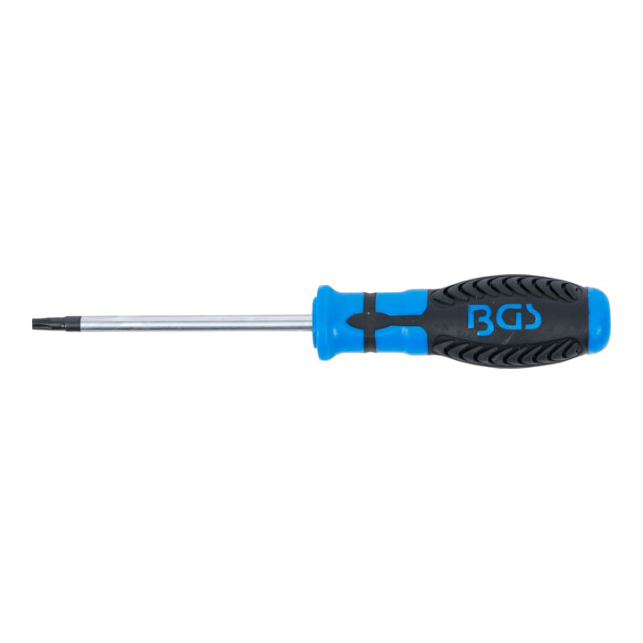 BGS Schraubendreher 7849-T27, T-Profil (für TX) mit Bohrung T27, Klingenlänge 100 mm
