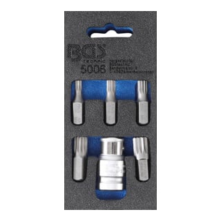BGS Schraubendreher-Bit-Satz Antrieb Außensechskant 10 mm (3/8 Zoll) Innenvielzahn (für XZN) 6 teilig