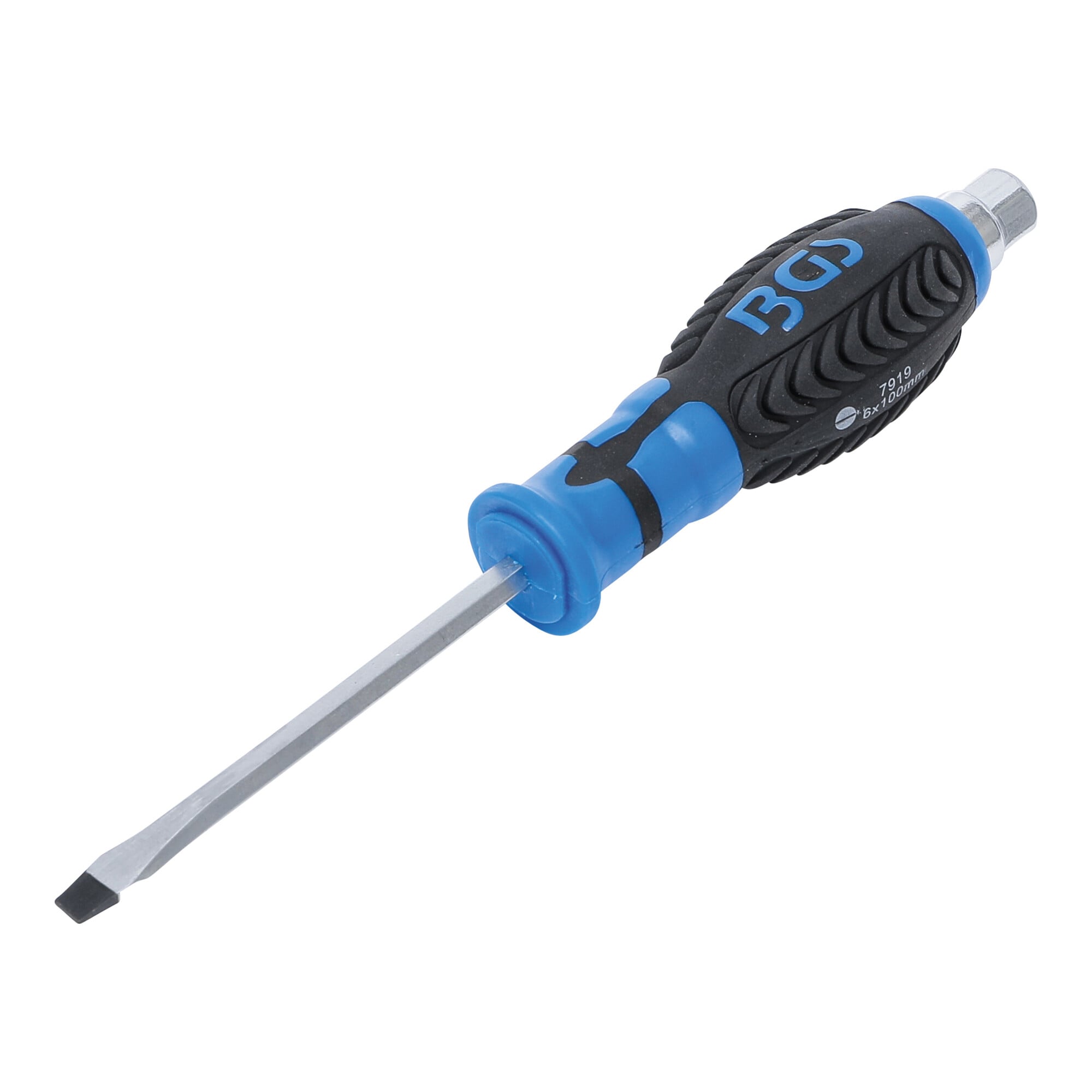 BGS Schraubendreher mit Außensechskant Schlitz 6 mm Klingenlänge 100 mm ; BGS technic